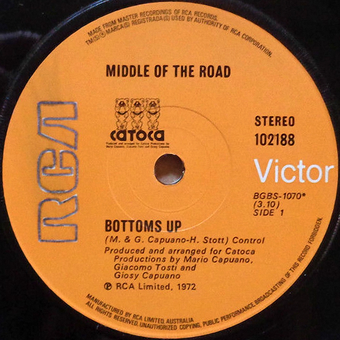 Middle of the Road Bottoms Up Australia Side 1