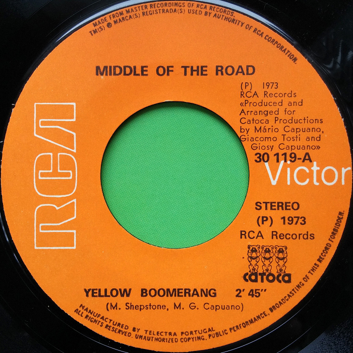 Middle of the Road Yellow Boomerang Angola side 1