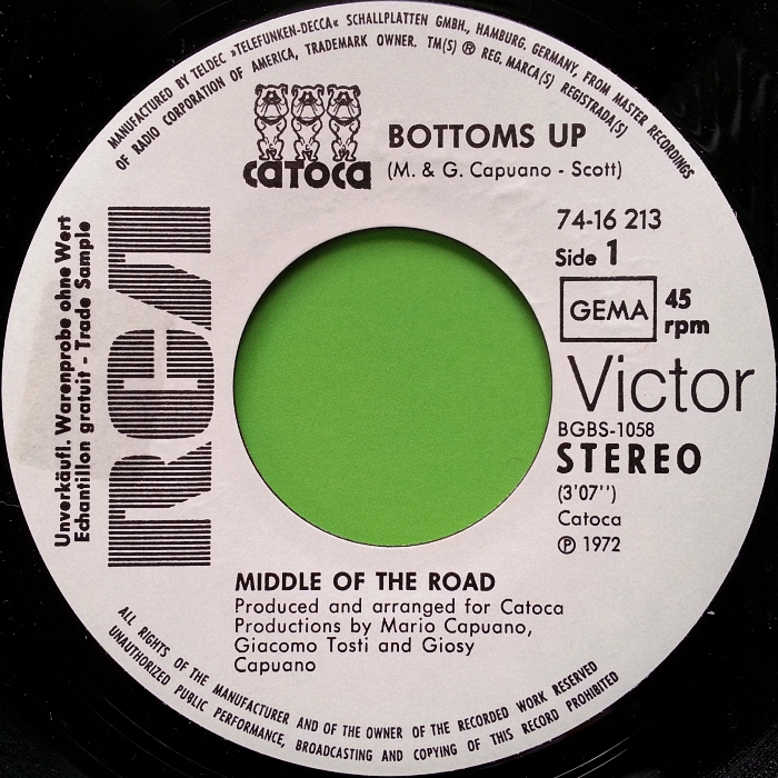 Middle of the Road Bottoms Up Germany promo side 1