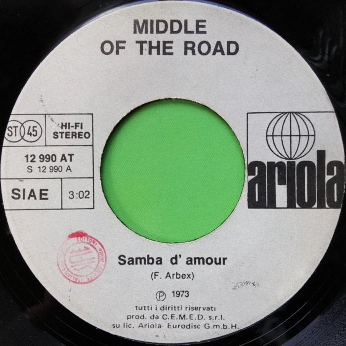 Middle of the Road Samba D'Amour Italy side 1