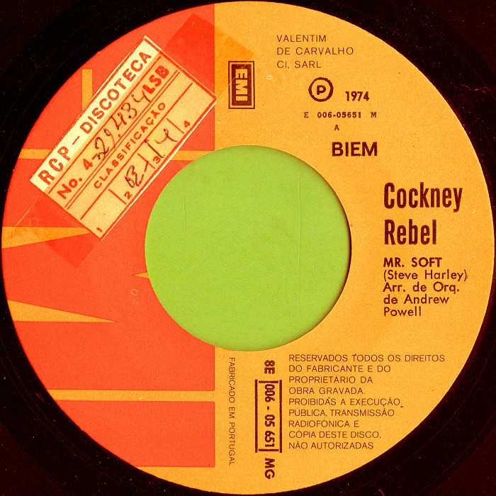 Cockney Rebel Mr. Soft Portugal promo side 1