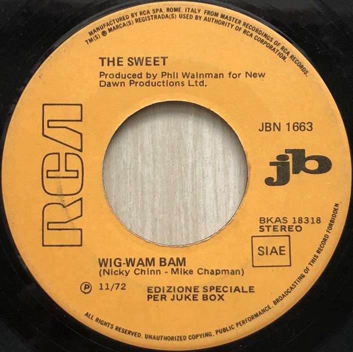 The Sweet Wig-Wam Bam Italy jukebox side 1