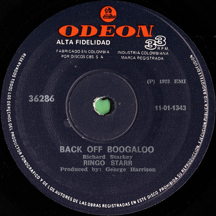 Ringo Starr Back Off Boogaloo Colombia side 1