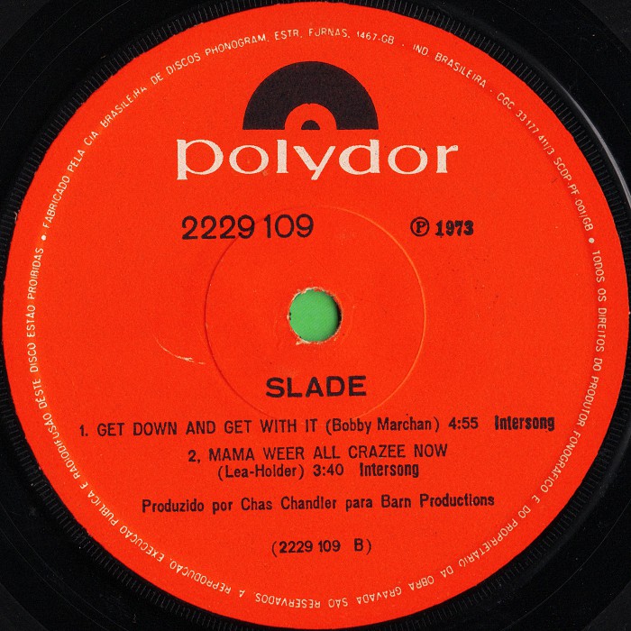 Slade Cum On Feel The Noize Brazil EP side 2