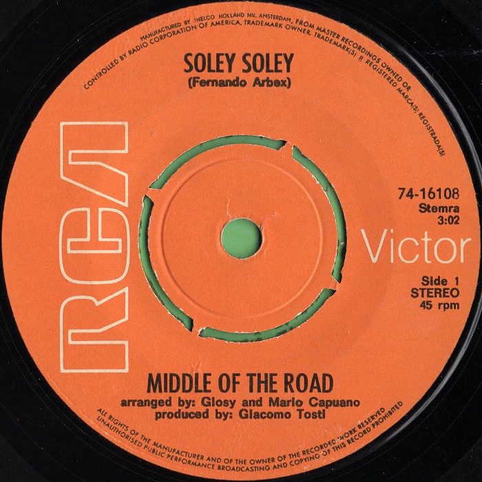 Middle of the Road Soley Soley Holland side 1