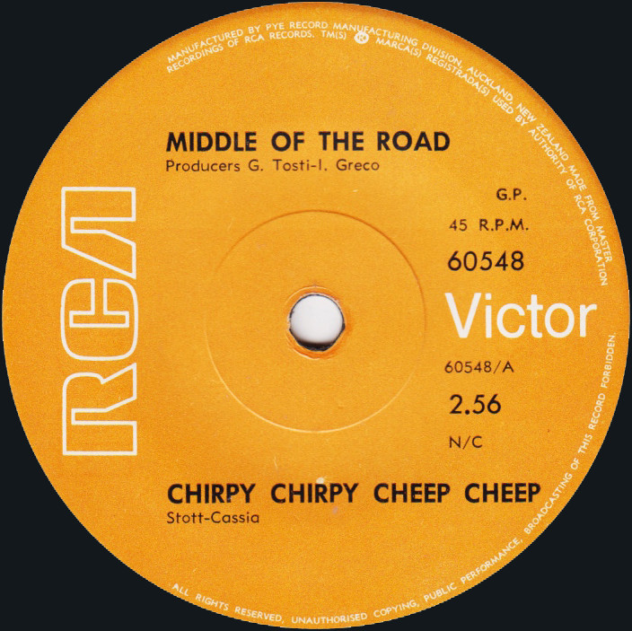 Middle of the Road Chirpy Chirpy Cheep Cheep New Zealand side 1