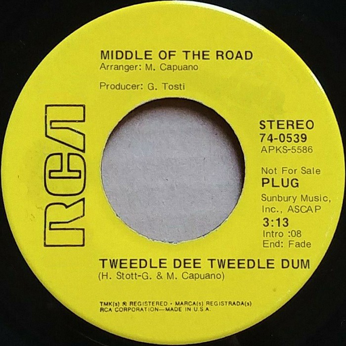 Middle of the Road Tweedle Dee Tweedle Dum USA promo side 1