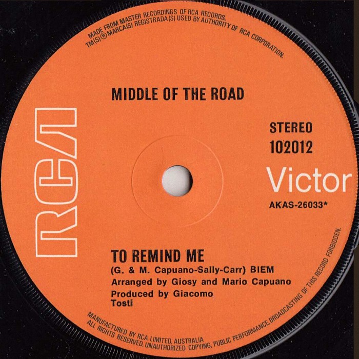Middle Of The Road Soley Soley Australia side 2