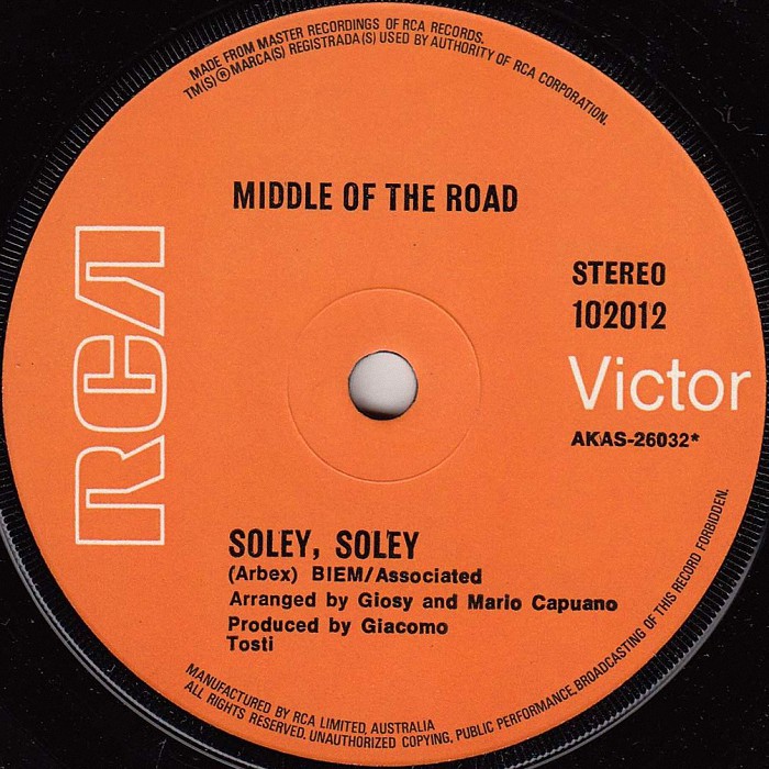 Middle Of The Road Soley Soley Australia side 1
