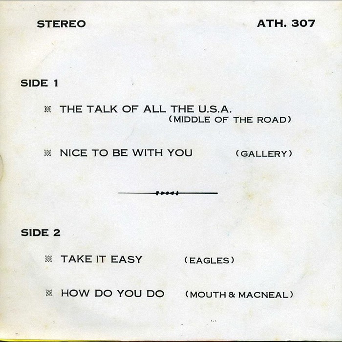 Middle of the Road The Talk of All the USA Thailand EP back