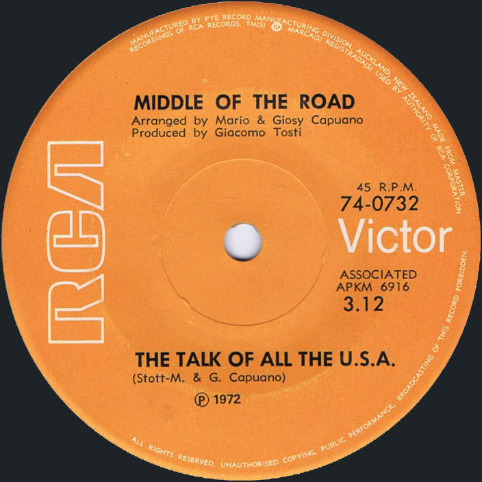 Middle Of The Road The Talk Of All The USA New Zealand side 2