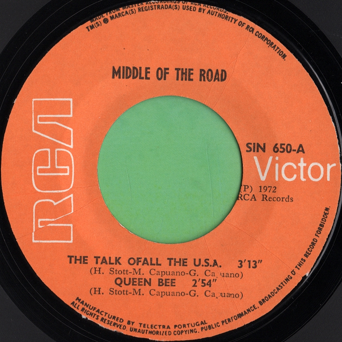 Middle Of The Road The Talk Of All The USA Angola side 1