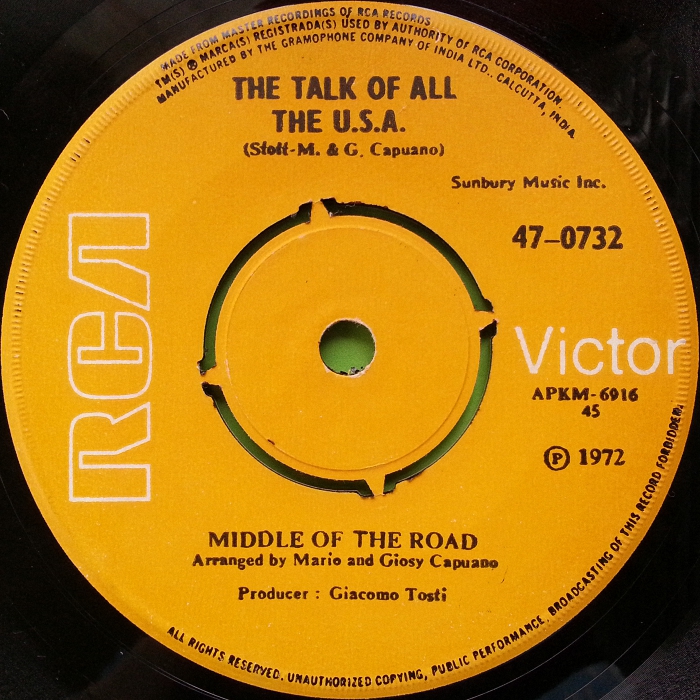 Middle Of The Road The Talk Of All The USA India side 2