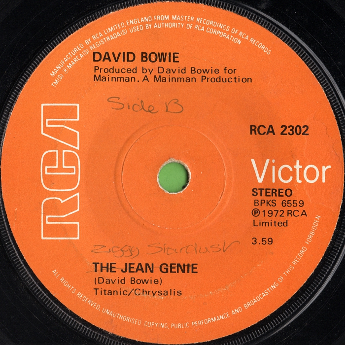 David Bowie The Jean Genie UK side 2