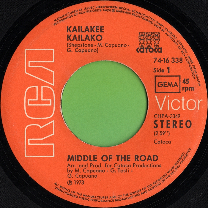 Middle Of The Road Kailakee Kailako Germany promo side 1