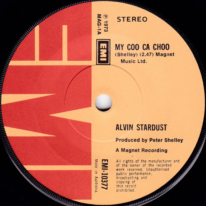 Alvin Stardust My Coo Ca Choo Australia side 1