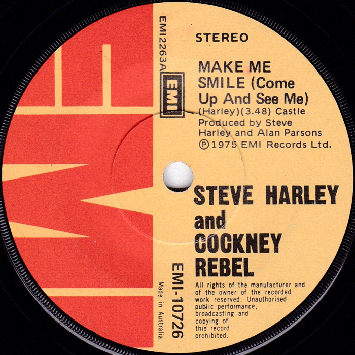 Cockney Rebel Make Me Smile Australia side 1
