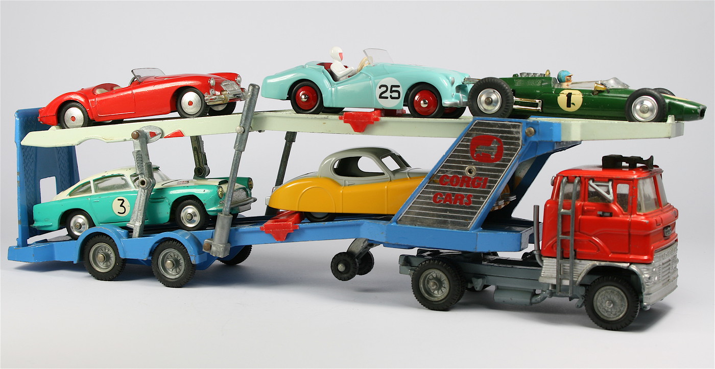 Vintage Corgi Toys Ford COE Car Transporter + 5 Cars Mini …