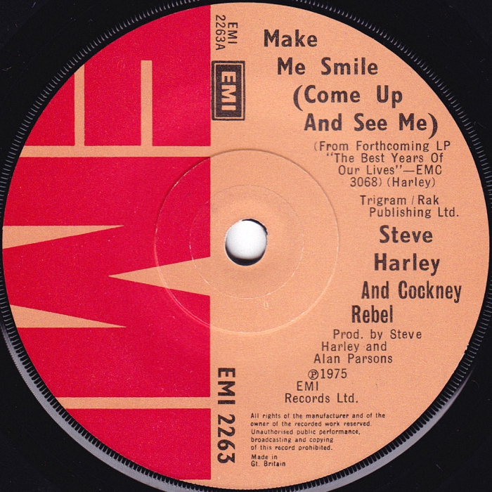 Cockney Rebel Make Me Smile UK side 1