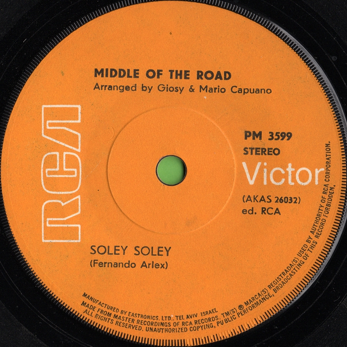 Middle of the Road Soley Soley Israel side 1