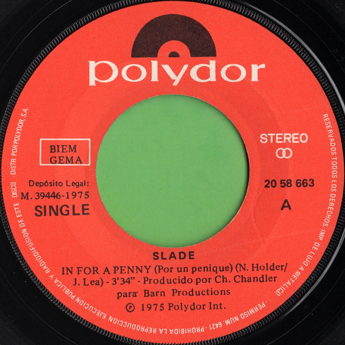 Slade In For A Penny Spain side 1
