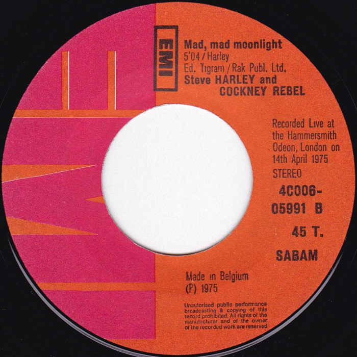 Cockney Rebel Black Or White Belgium side 2