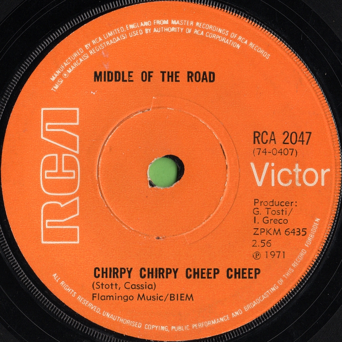 Middle of the Road Chirpy Chirpy Cheep Cheep UK side 1