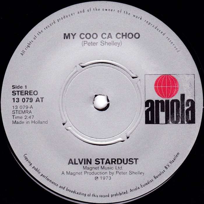 Alvin Stardust My Coo Ca Choo Holland side 1
