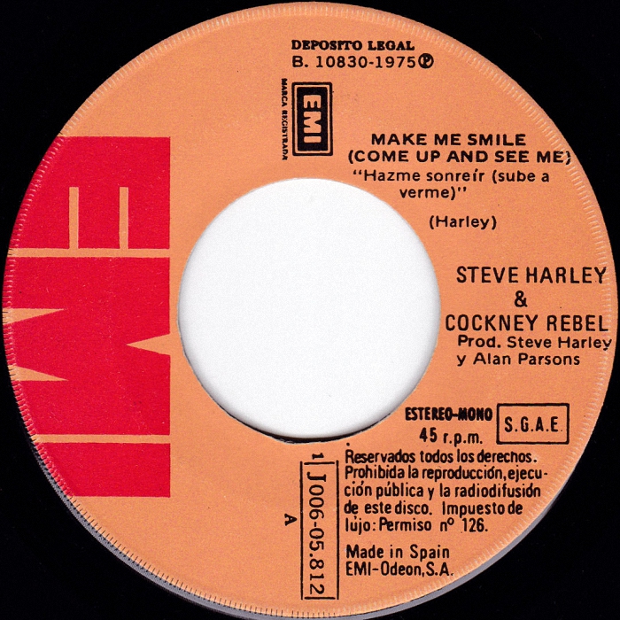 Cockney Rebel Make Me Smile Spain side 1