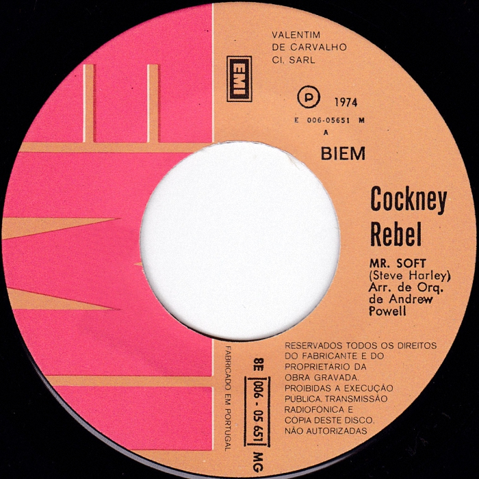 Cockney Rebel Mr. Soft Portugal side 1