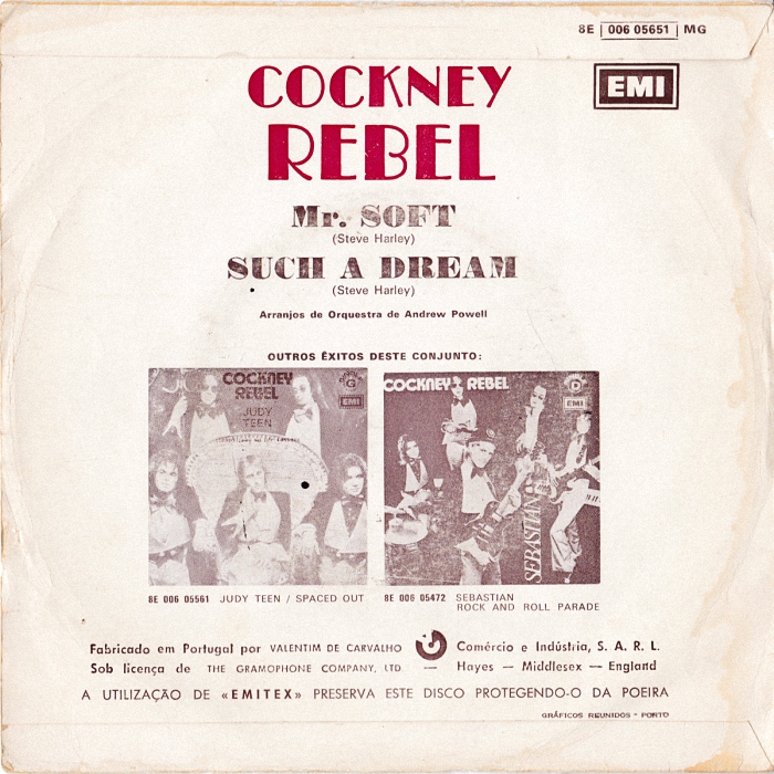 Cockney Rebel Mr. Soft Portugal back
