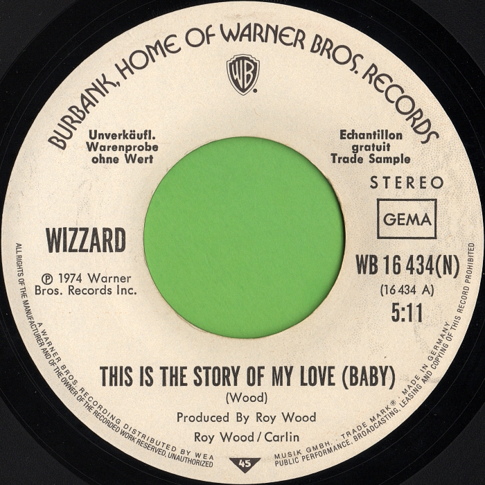Wizzard This Is The Story Of My Love Baby Germany promo side 1