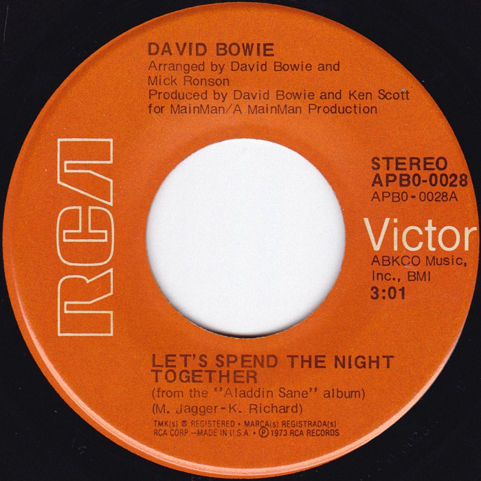 David Bowie Lets Spend The Night Together USA side 1