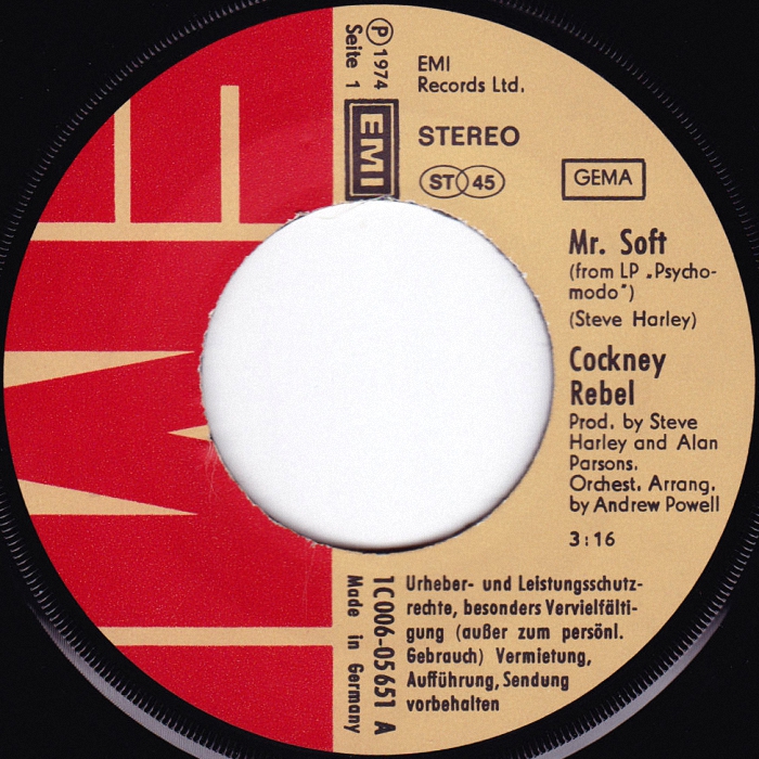 Cockney Rebel Mr. Soft Germany side 1
