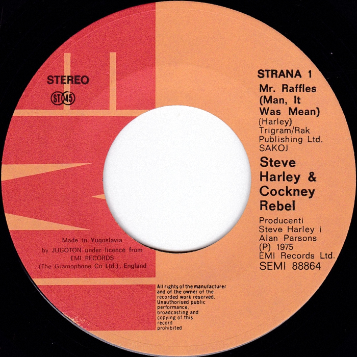 Cockney Rebel Mr. Raffles Yugoslavia side 1