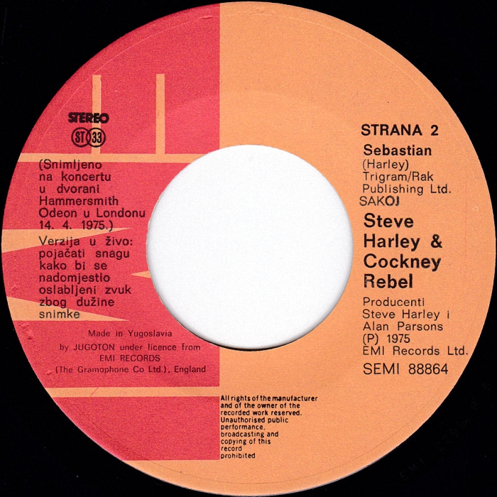 Cockney Rebel Mr. Raffles Yugoslavia side 2