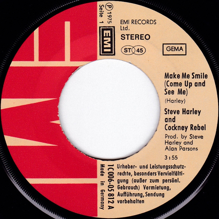 Cockney Rebel Make Me Smile Germany side 1