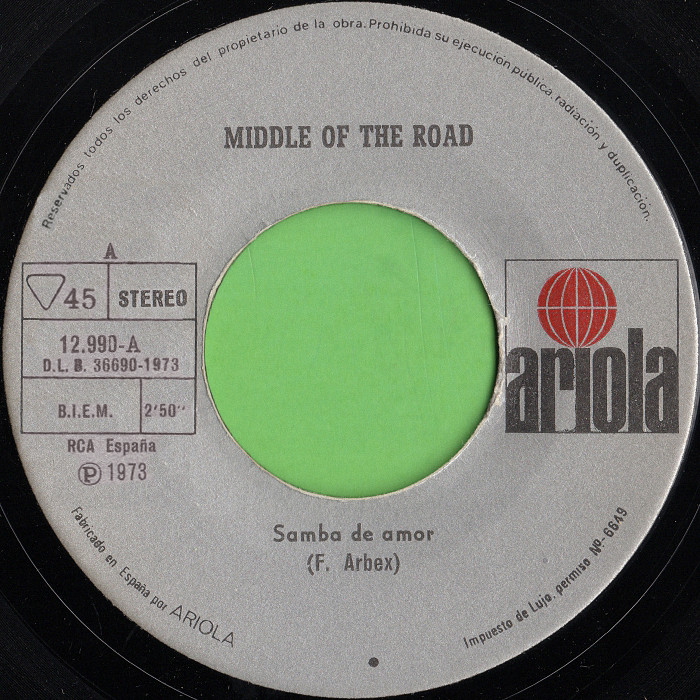 Middle Of The Road Samba De Amor Spain side 1