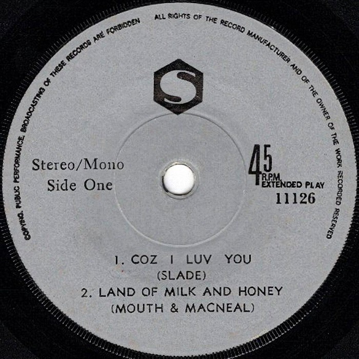 Slade Coz I Love You Thailand side 1