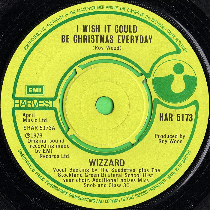 Wizzard I Wish It Could Be Christmas Everyday UK Harvest side 1 re-issue 1978