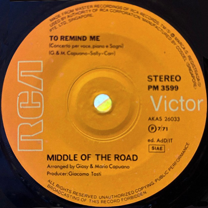 Middle of the Road Soley Soley Singapore side 2