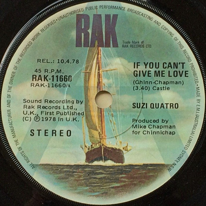 Suzi Quatro If You Can't Give Me Love Australia promo side 1
