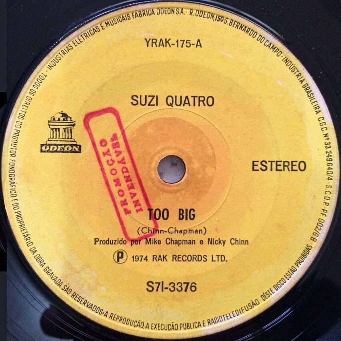 Suzi Quatro Too Big Brazil side 1