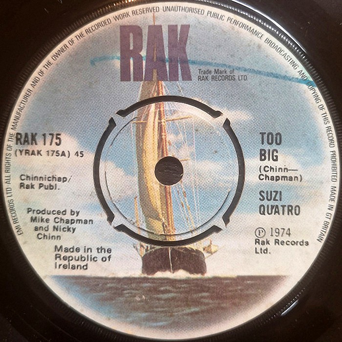 Suzi Quatro Too Big South Africa side 1