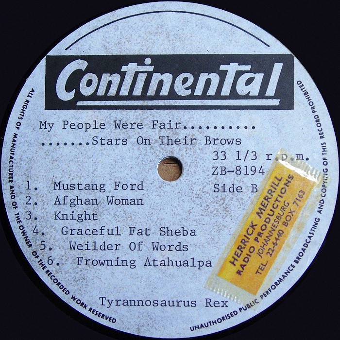 My People Were Fair... South Africa acetate side 2
