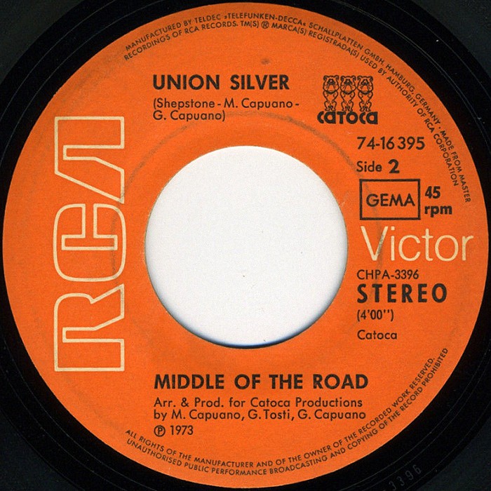Middle Of The Road Union Silver Germany side 2