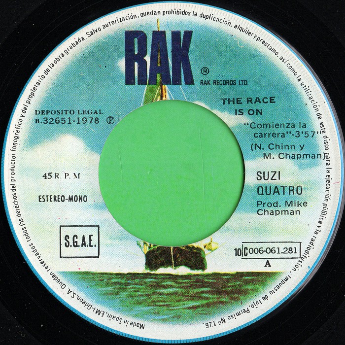 Suzi Quatro The Race Is On Spain side 1