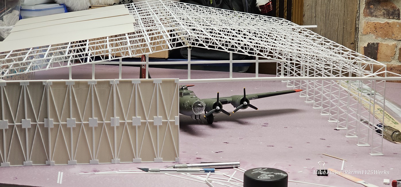 1/48 scale WWII RAF T-2 Hanger project - Work In Progress