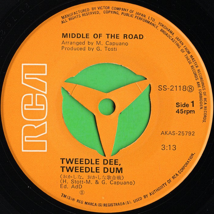 Middle of the Road Tweedle Dee Tweedle Dum Japan side 1