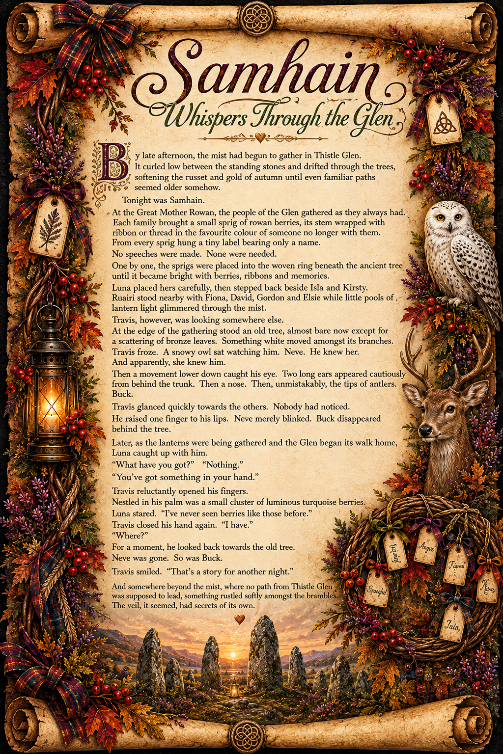 Samhain Whispers Through the Glen - A Thistles & Pixels Original